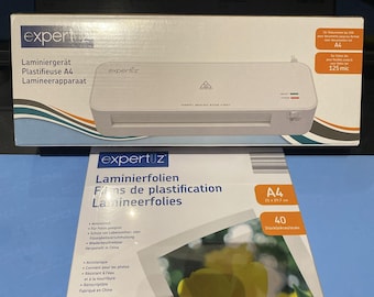 EXPERTIZ A4 Laminiergerät NEU bis DIN A4 / mit 40 Stück Laminierfolien
