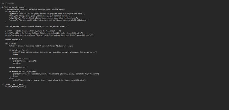 Peut inclure: Un &eacute;cran gris fonc&eacute; affiche du texte blanc, qui semble &ecirc;tre du code. Le code est probablement un script Python, avec des commentaires et des d&eacute;finitions de fonctions. Le texte est centr&eacute; et remplit la majeure partie de l'&eacute;cran.