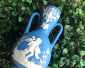 Vintage Cherub Budvase- German Jasperware