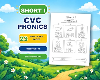 Short I CVC Worksheets | 23-Page Printable Phonics Pack for Kindergarten & Homeschool
