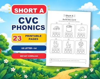 Short A CVC Worksheets | 23-Page Printable Phonics Pack for Kindergarten & Homeschool