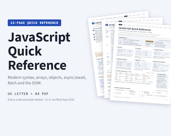 JavaScript Quick Reference PDF — Modern Coding Cheat Sheet for Web Developers
