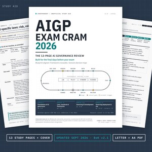 AIGP Exam Cram 2026, AI Governance Study Guide and Cheat Sheet, 13-Page Printable PDF