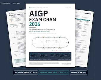 AIGP Exam Cram 2026, AI Governance Study Guide and Cheat Sheet, 13-Page Printable PDF