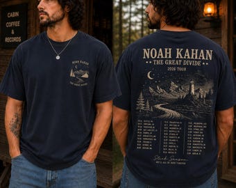 Camiseta gráfica de la gira Divide Tour 2026 de Noah Kahan, camiseta de concierto de música folk