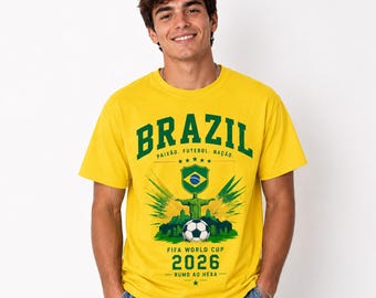 Camiseta de aficionado al fútbol de Brasil para la Copa Mundial de la FIFA 2026, camiseta de seguidor del fútbol brasileño