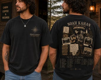 Camiseta de concierto de Noah Kahan The Divide Tour 2026, camiseta gráfica de música folk