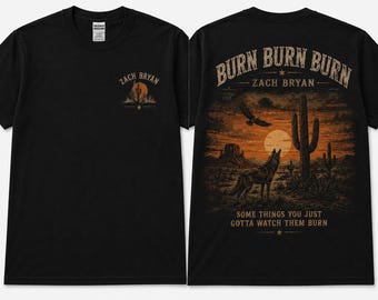 Zach Bryan Burn Graphic T-Shirt, Vintage Country Music Tee