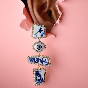 Ceramic eye earrings