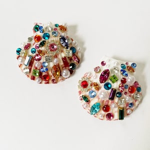 Orecchini a conchiglia con strass