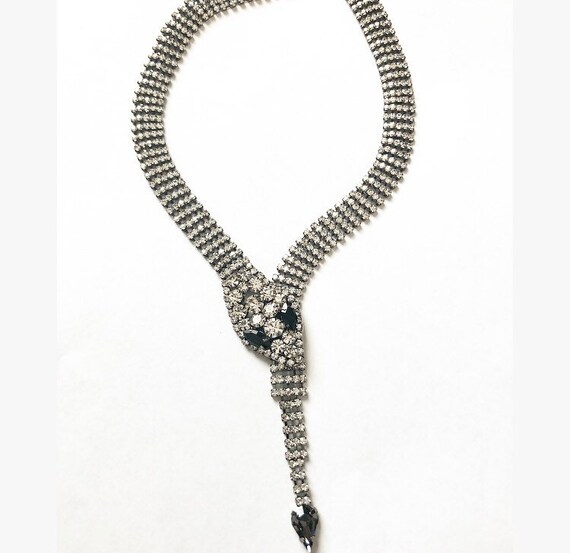 Rhinestone snake choker necklace serpent