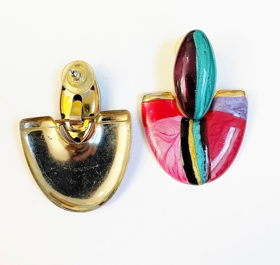 Vintage color statement earrings - image 3