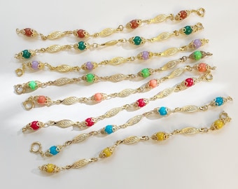 Vintage deadstock beaded link bracelets