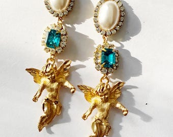 Cosmic cherub earrings