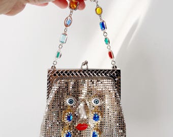 Ode to the master crybaby silver mesh purse