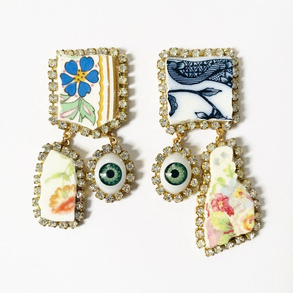 Ceramic eye earrings