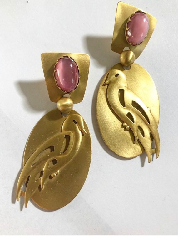 Rare Sadie Green signed bird earrings