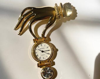 Broche de reloj de mano vintage