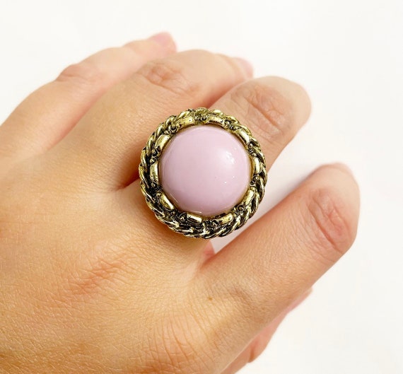 Vintage light pink ring - image 1