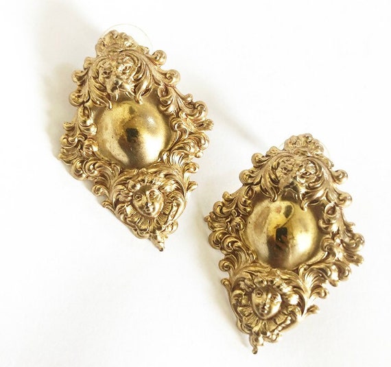 Gorgeous art nouveau gold earrings