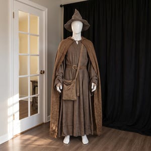 Gandalf Wizard Costume - Fantasy Cosplay Mage Outfit - Renaissance Fair Apparel, Complete Wizard Suit
