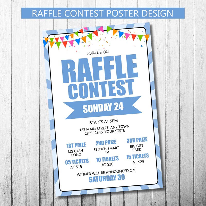 Workplace Raffle Poster Raffle Posters - Etsy UK