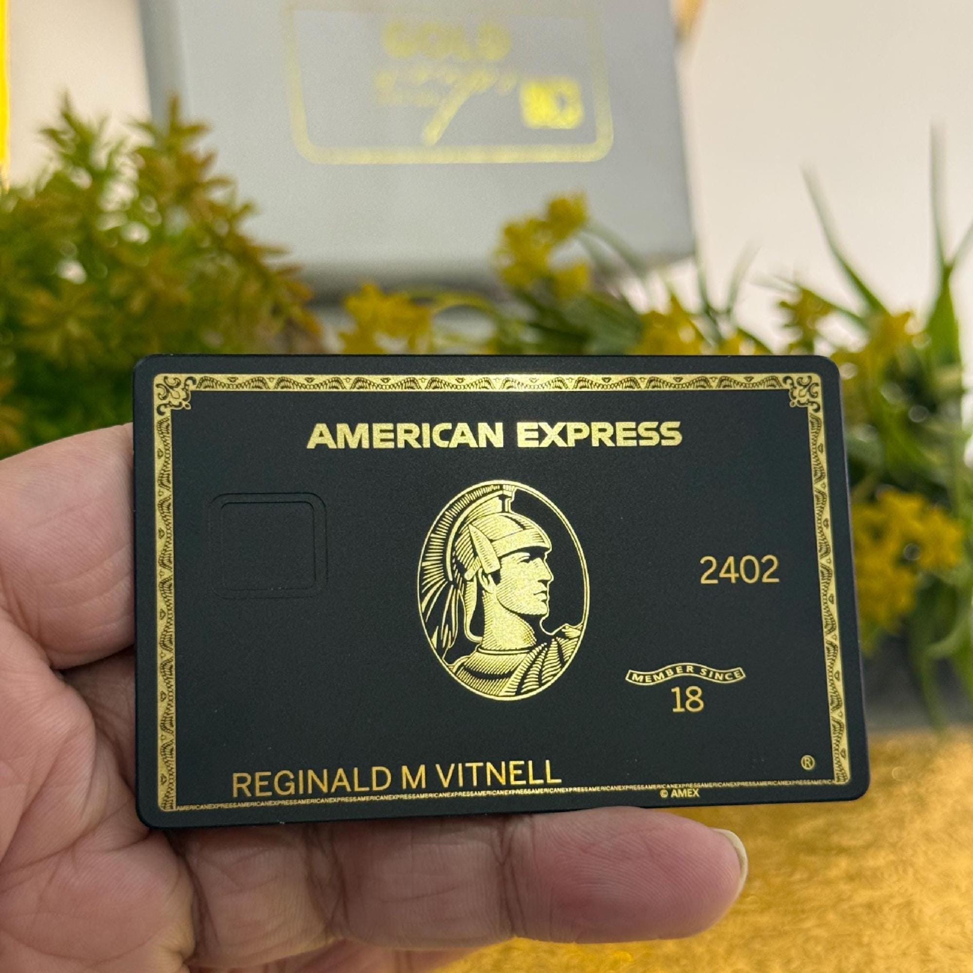 AMERICAN EXPRESS メタルネームプレート Custom American Express Black Card - Etsy