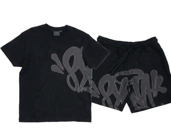 Syna world Black Logo T-Shirt & Shorts Set – Streetwear Comfort Outfit