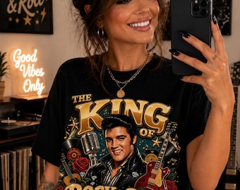 King of Rock PNG | Vintage Rockabilly 50s Design (Digital Download)