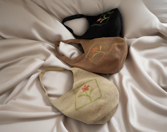 Handwoven Raffia Bucket Bag Floral Embroidered Tote Beach Purse Gift for Her