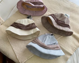 Linen Bucket Hat, Foldable Sun Hat for Relaxed Summer Coastal Days
