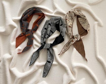Reversible Triangle Scarf, Grunge Layering Bandana for Boho Streetwear Styling