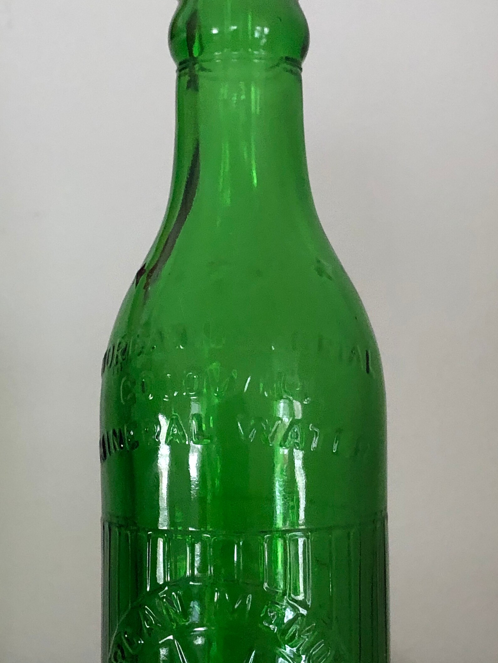 Vintage Green Glass Mineral Water Bottles Memorial Etsy