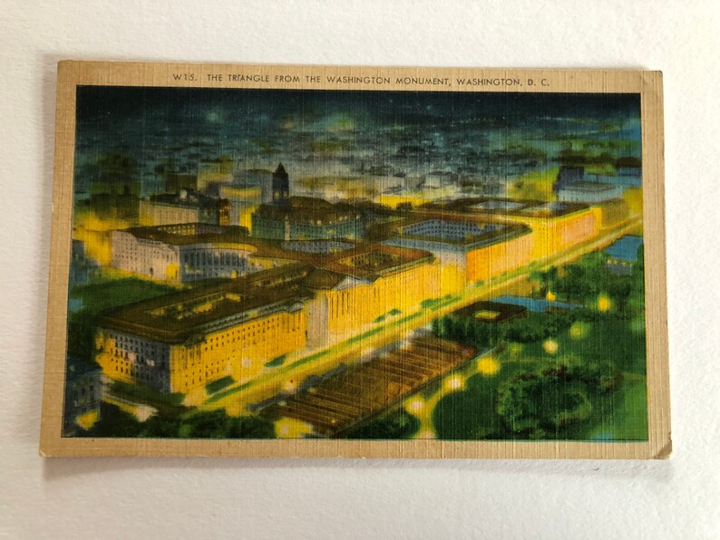 Washington DC Vintage Washington DC Postcard The Triangle from the Washington Monument and