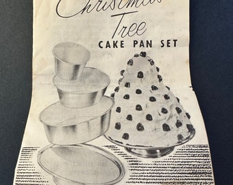 Vintage 1950 Christmas Tree Cake Pan Set Walter Drake