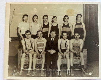Vintage Basketball Team Black and White Photo