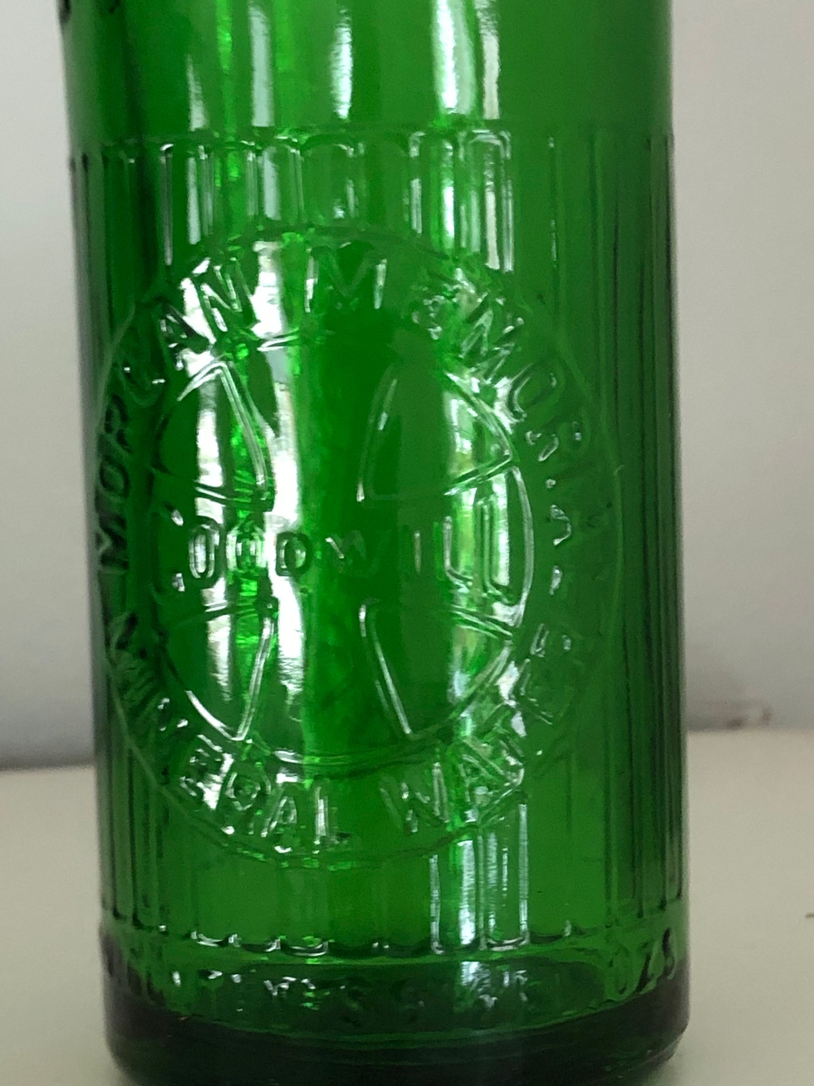 Vintage Green Glass Mineral Water Bottles Memorial Etsy