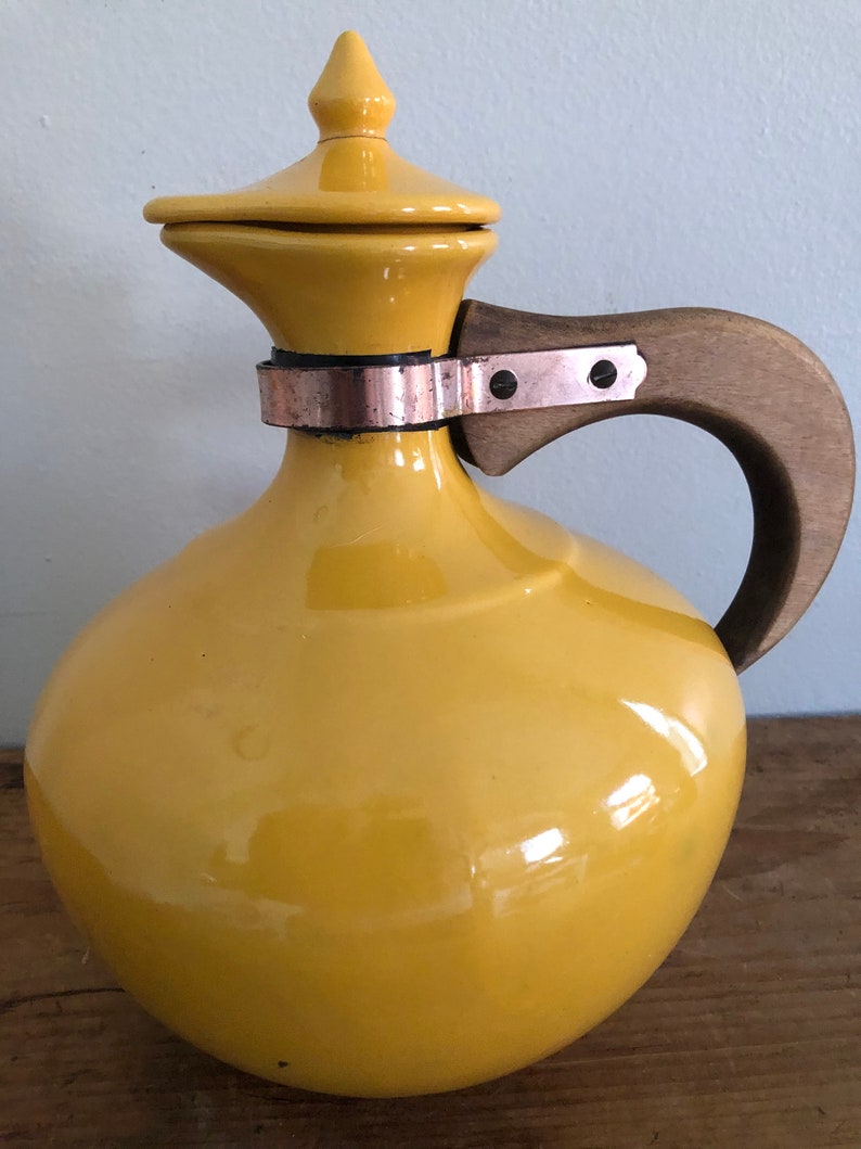 Vintage Bauer Los Angeles Pottery Gold Carafe with Lid Etsy