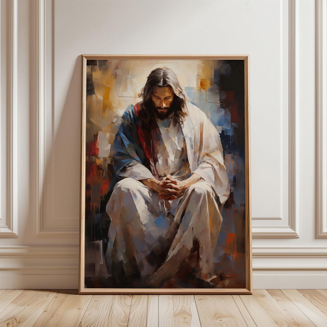 Jesus in Prayer Canvas Art – Peaceful Christian Reflection - Etsy