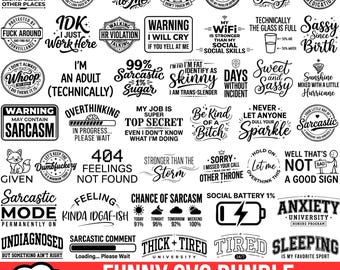 Lustiges geschnittenes SVG-Bundle, sarkastisches SVG-Bundle, sarkastisches Sprüche-Svg, sarkastisches Zitat-Svg,