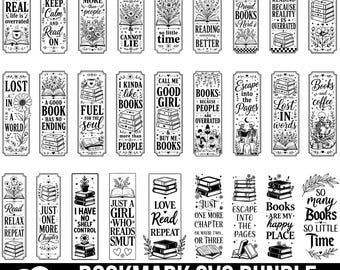 Bookmark SVG Bundle, Bookmark Quote svg, Retro Bookmark svg, Reading Quotes, Funny Bookmark svg, Floral Bookmark svg, Book Lover Gift svg