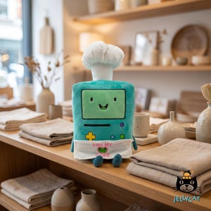 Retro Game Console Plush Toy, Cute Chef Character Stuffed Doll, Soft Kawaii Plushie, Gamer Gift, Room Decor
