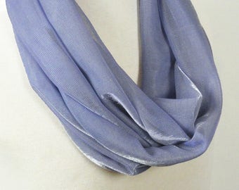 Silver Blue Infinity Scarf - Sparkle Infinity Scarf - Silver Blue Metallic Scarf - Long Infinity Scarf - Blue Silver Infinity Scarf