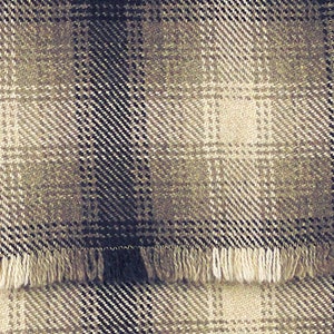 Brown Plaid Scarf Brown, Taupe Plaid Wool Scarf Long Plaid Scarf Plaid Woven Wool Scarf Men's Plaid Scarf Men's Wool Scarf image 5