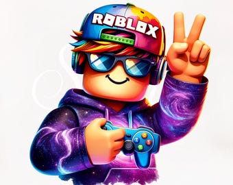 Roblox Gamer PNG, Jungen-Shirt-Design für Sublimation und Druck, digitale Clipart-Datei, Sofort-Download