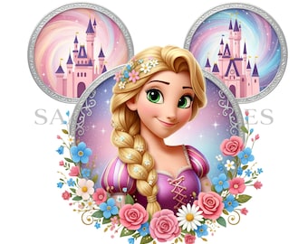 Rapunzel Prinzessin PNG, Clipart, Prinzessin Shirt Sublimation, Instant Download