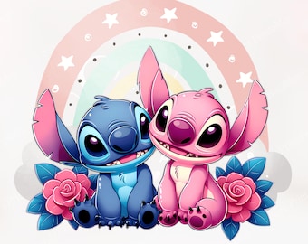 Rainbow Stitch PNG, Aquarell Charakter Clipart für Sublimation, Shirts & digitaler Download
