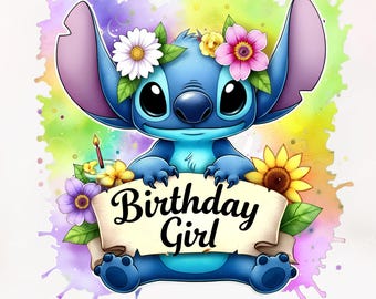 Vintage Stitch Shirt PNG | Disney Familie Urlaub T-Shirt Design | Geburtstags Grafik für das Disneyland 2026