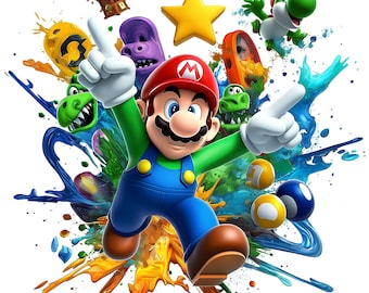1 hochauflösendes Super Mario Freunde PNG Clipart Bundle | Digitales Sublimationsdesign | Sofortiger PNG Download