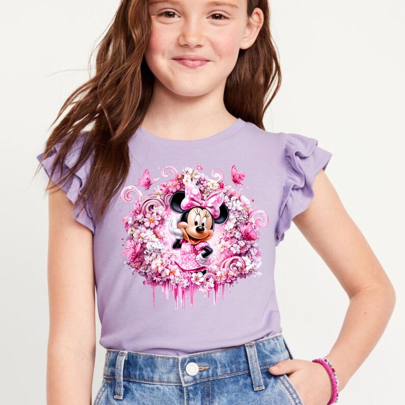 Minnie Mouse rosa PNG, imágenes prediseñadas del personaje Minnie, diseño de camiseta para sublimación, descarga instantánea imagen 2